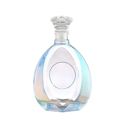 Bouteille de brandy bleu