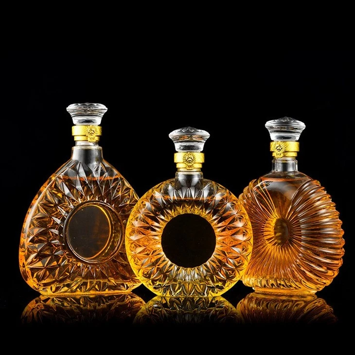 Round Whiskey Glass Bottles