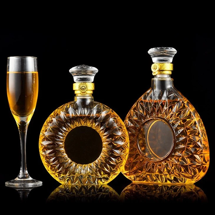 Round Whiskey Glass Bottles