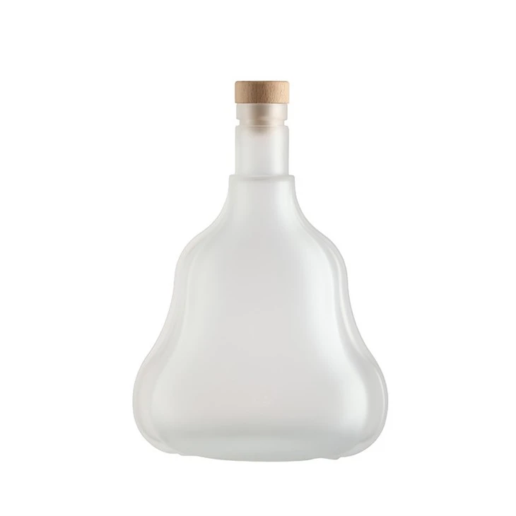 Frost Violin Shape Glass Bottle For Liquor